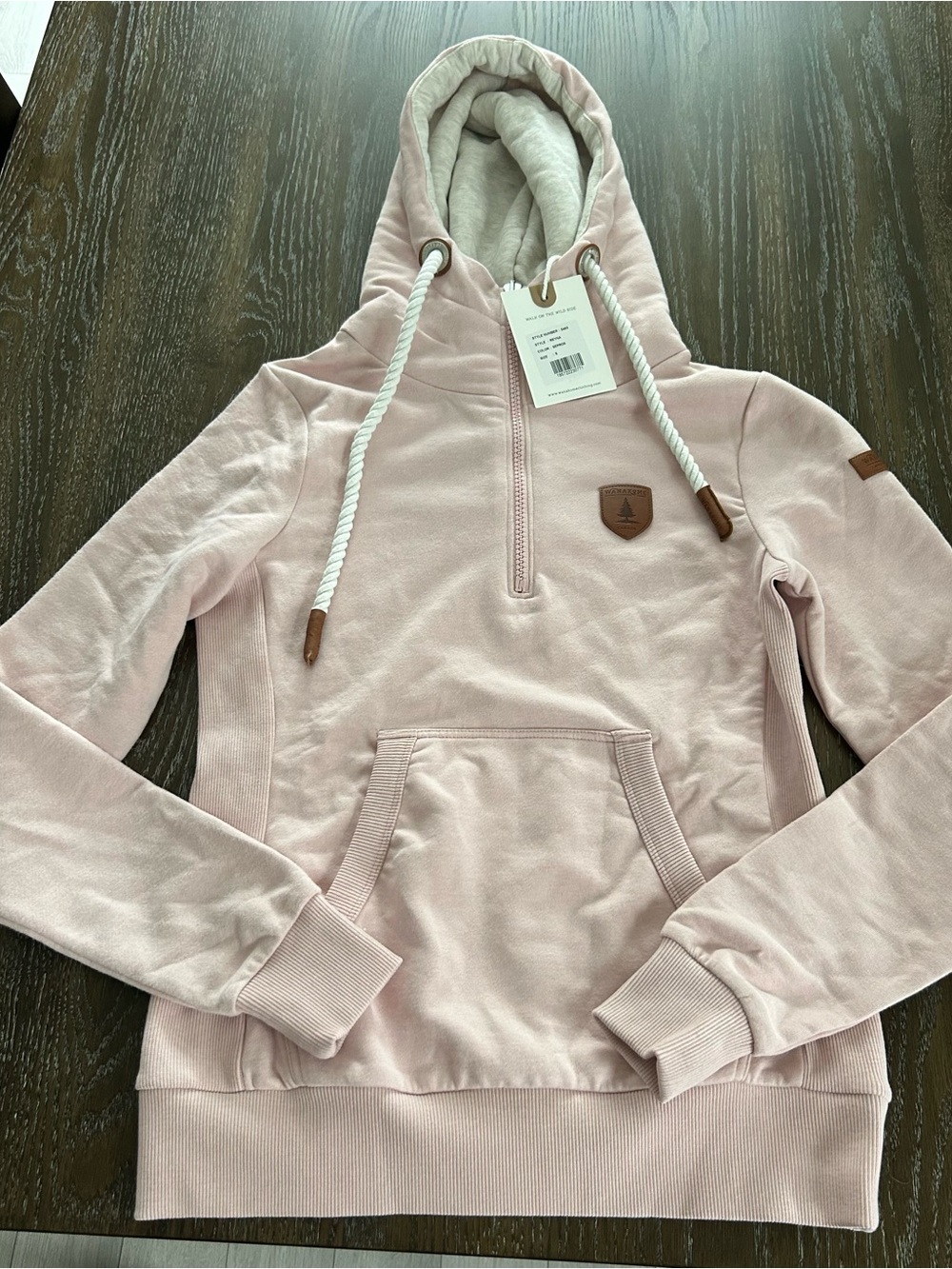 Wanakome Soft Pink Half-Zip Hooded Pullover